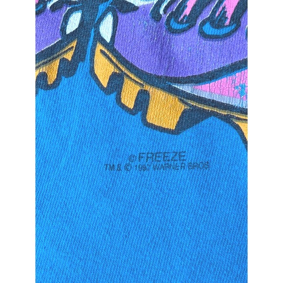 Vintage 1997 Looney Tunes Tweety Bird Sez Who Graphic T Shirt XL Blue Freeze - Picture 4 of 9